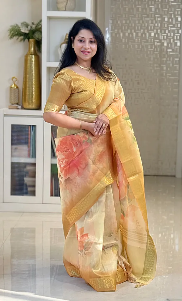 Dhriti_Yellow_–_Diwali_Special_|_Soft_Tissue_Silk_Saree_with_Digital_Print,_Border_&_Rich_Pallu,_Sequence_&_Contrast_Print_Blouse_with_Tassels