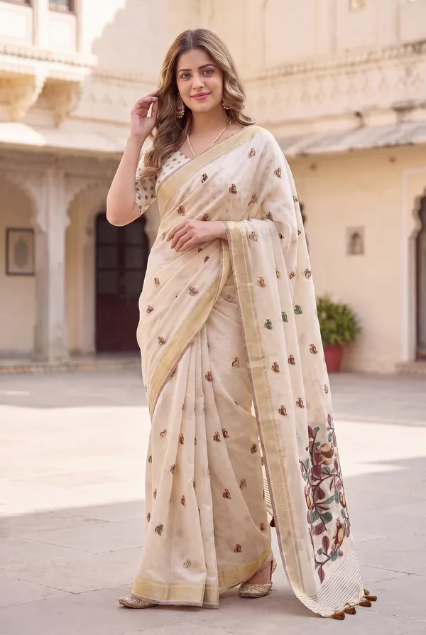 Chahat_2_Red_–_Cherished_Wedding_Special_|_Premium_Soft_Muga_Cotton_Saree_with_Colourful_Resham_Weaving_Pallu,_Traditional_Zari_Weaving_Border