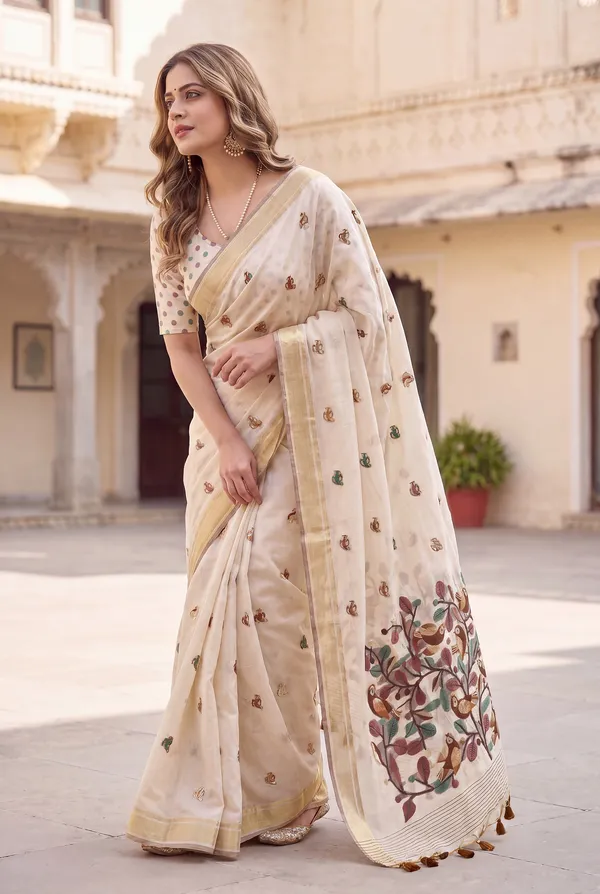 Chahat_2_Red_–_Cherished_Wedding_Special_|_Premium_Soft_Muga_Cotton_Saree_with_Colourful_Resham_Weaving_Pallu,_Traditional_Zari_Weaving_Border