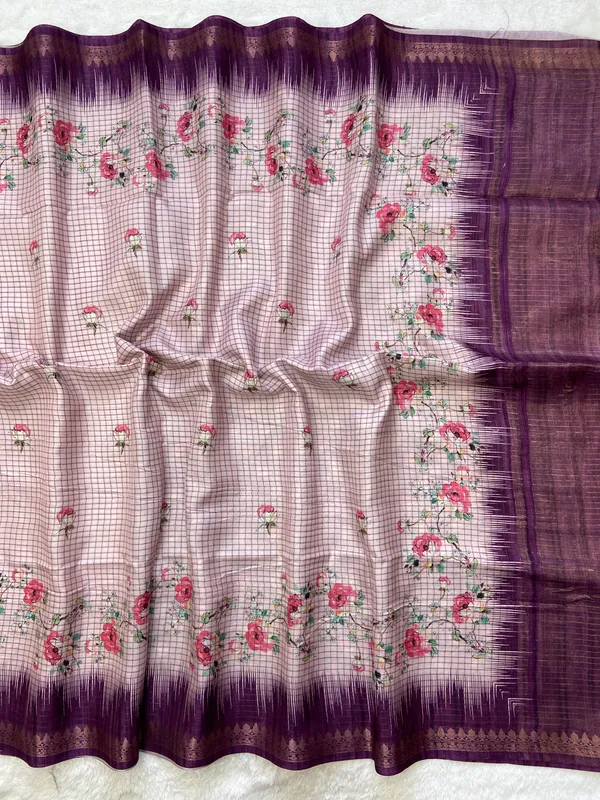Shivani_Purple_–_Checks_Design_Aesthetic_Edit_for_You_|_Soft_Tussar_Silk_Saree_with_Digital_Print,_Checks_Design_Saree_&_Digital_Print_Blouse