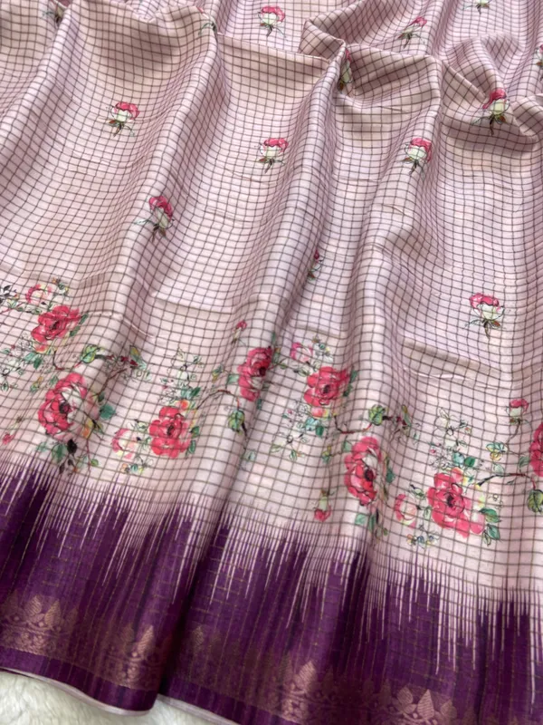 Shivani_Purple_–_Checks_Design_Aesthetic_Edit_for_You_|_Soft_Tussar_Silk_Saree_with_Digital_Print,_Checks_Design_Saree_&_Digital_Print_Blouse
