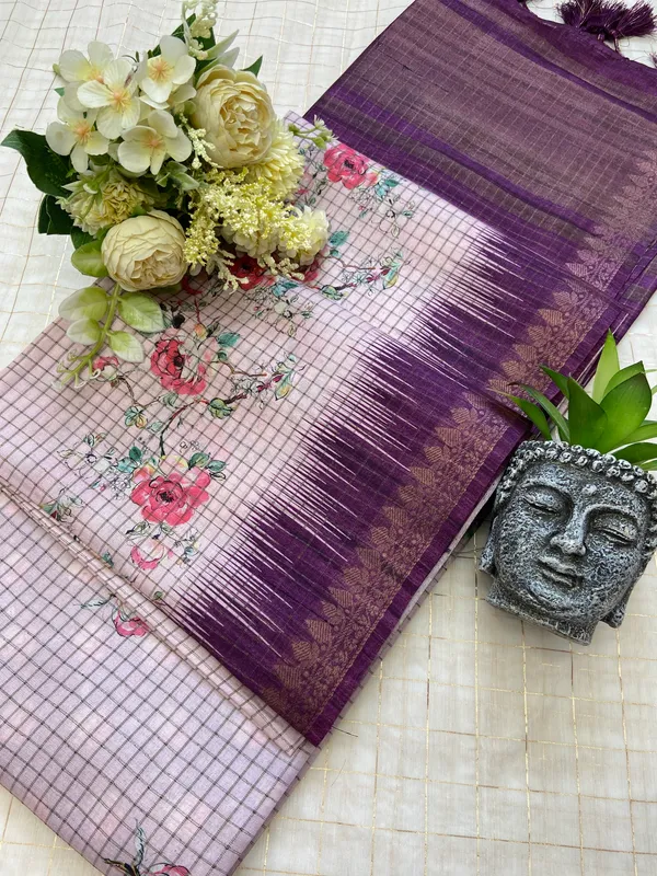 Shivani_Purple_–_Checks_Design_Aesthetic_Edit_for_You_|_Soft_Tussar_Silk_Saree_with_Digital_Print,_Checks_Design_Saree_&_Digital_Print_Blouse