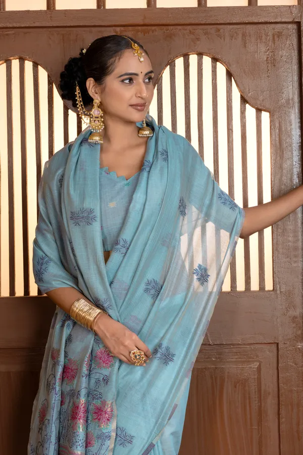 Grisha_Sky_Blue_–_Floral_Pallu_Wedding_Special_|_Premium_Soft_Muga_Cotton_Saree_with_Colourful_Resham_Weaving_Flower_Design_Pallu