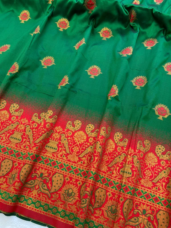 Premium_Soft_Paithani_Silk_sarees_With_Beautiful_Weaving_Pattern_With_Attractive_Rich_Pallu_And_Border_And_Weaving_Blouse_With_Tassels