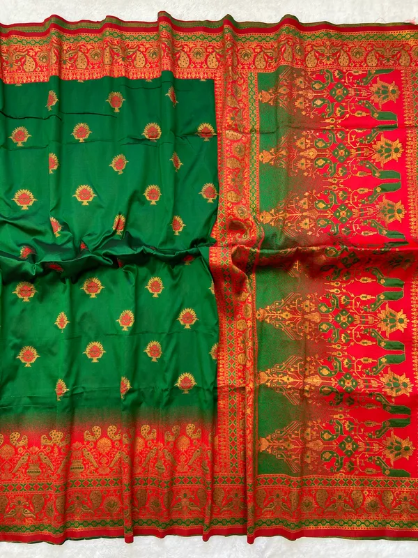 Premium_Soft_Paithani_Silk_sarees_With_Beautiful_Weaving_Pattern_With_Attractive_Rich_Pallu_And_Border_And_Weaving_Blouse_With_Tassels
