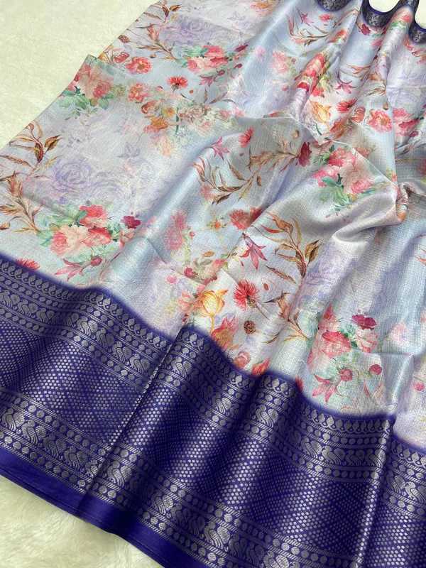 Pahal_Blue_–_Aesthetic_Edit_for_You_|_Soft_Kota_Saree_with_Print,_Pallu_&_Contrast_Print_Blouse_with_Tassels