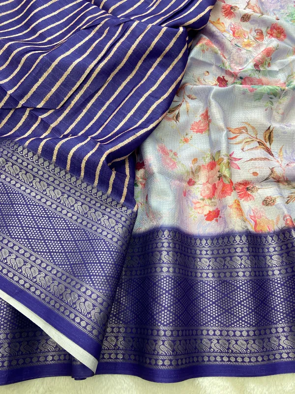 Pahal_Blue_–_Aesthetic_Edit_for_You_|_Soft_Kota_Saree_with_Print,_Pallu_&_Contrast_Print_Blouse_with_Tassels