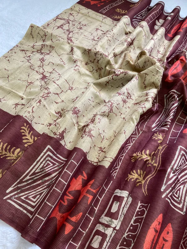 Rangana_Maroon_–_Colourful_Diwali_Special_|_Soft_Tussar_Silk_Saree_with_Digital_Print,_Zari_Line_All-over_Saree_&_Digital_Print_Blouse_with_Tassels