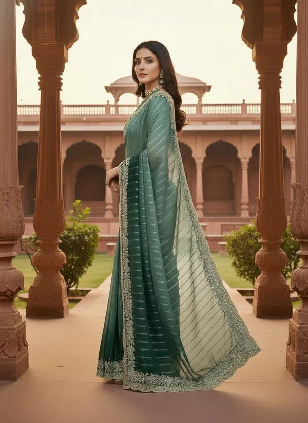 Kajju_Katri_Pedding_sarees_with_Beautiful_Embroidery_&_Sequence_Work_With_Attractive_Cutwork_Border_And_Heavy_Embroidery_&_Sequence_Work_Blouse