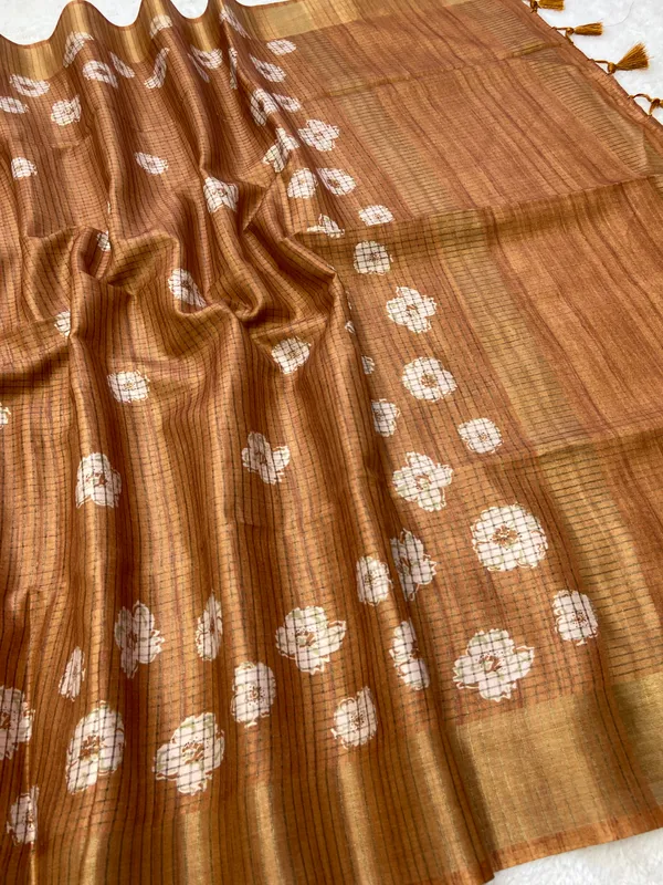 Geetika_Coffee_Brown_–_Melodic_Aesthetic_Edit_for_You_|_Soft_Tussar_Silk_Saree_with_Digital_Print,_Checks_Design_Saree_&_Digital_Print_Blouse