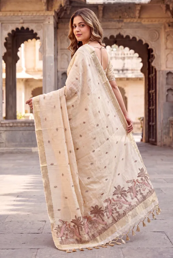 Kashish_2_Cream_–_Alluring_Wedding_Special_|_Premium_Soft_Muga_Cotton_Saree_with_Colourful_Resham_Weaving_Peacock_Design_Pallu