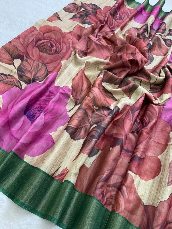 Soft_Tussar_Silk_sarees_with_Beautiful_Digital_Print_With_Attractive_Slub_Pattern_And_Digital_Print_Blouse_With_Tassels