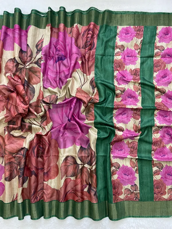 Soft_Tussar_Silk_sarees_with_Beautiful_Digital_Print_With_Attractive_Slub_Pattern_And_Digital_Print_Blouse_With_Tassels
