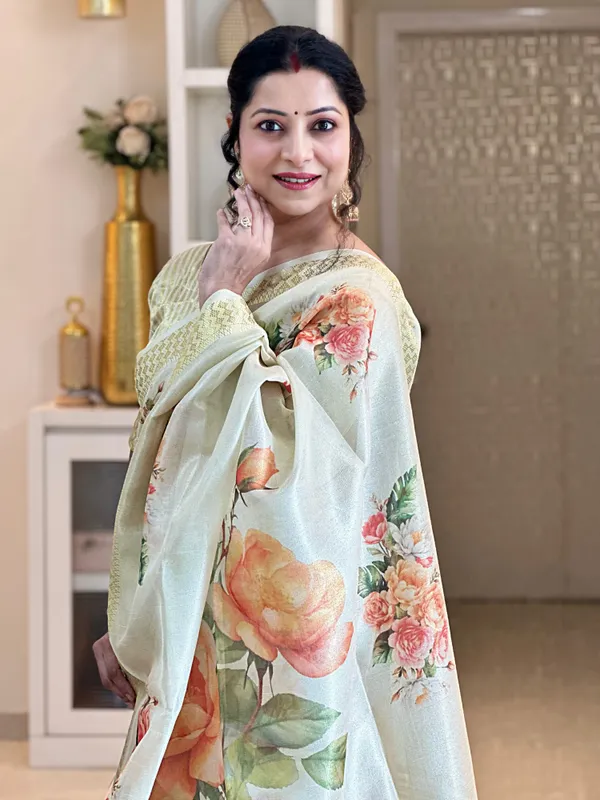 Anvika_Flower_Off_White_–_Diwali_Special_|_Soft_Tissue_Silk_Saree_with_Digital_Print,_Border_&_Rich_Pallu,_Sequence_&_Contrast_Print_Blouse