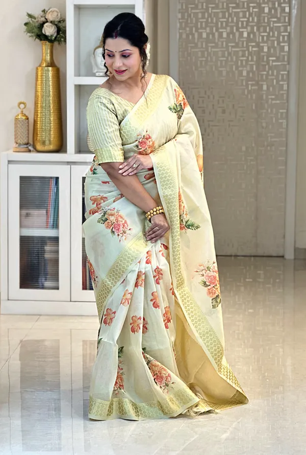 Anvika_Flower_Off_White_–_Diwali_Special_|_Soft_Tissue_Silk_Saree_with_Digital_Print,_Border_&_Rich_Pallu,_Sequence_&_Contrast_Print_Blouse