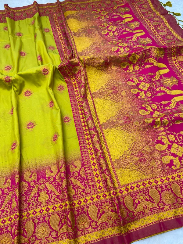 Premium_Soft_Paithani_Silk_sarees_With_Beautiful_Weaving_Pattern_With_Attractive_Rich_Pallu_And_Border_And_Weaving_Blouse_With_Tassels