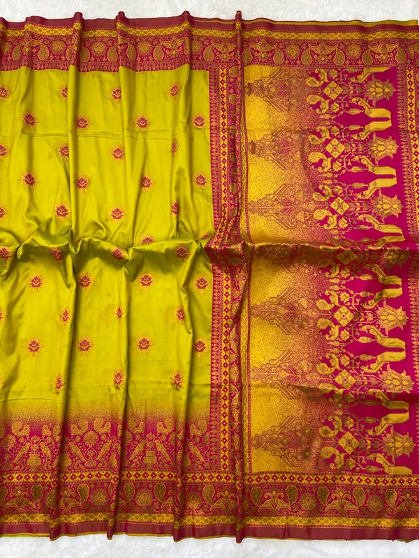 Premium_Soft_Paithani_Silk_sarees_With_Beautiful_Weaving_Pattern_With_Attractive_Rich_Pallu_And_Border_And_Weaving_Blouse_With_Tassels