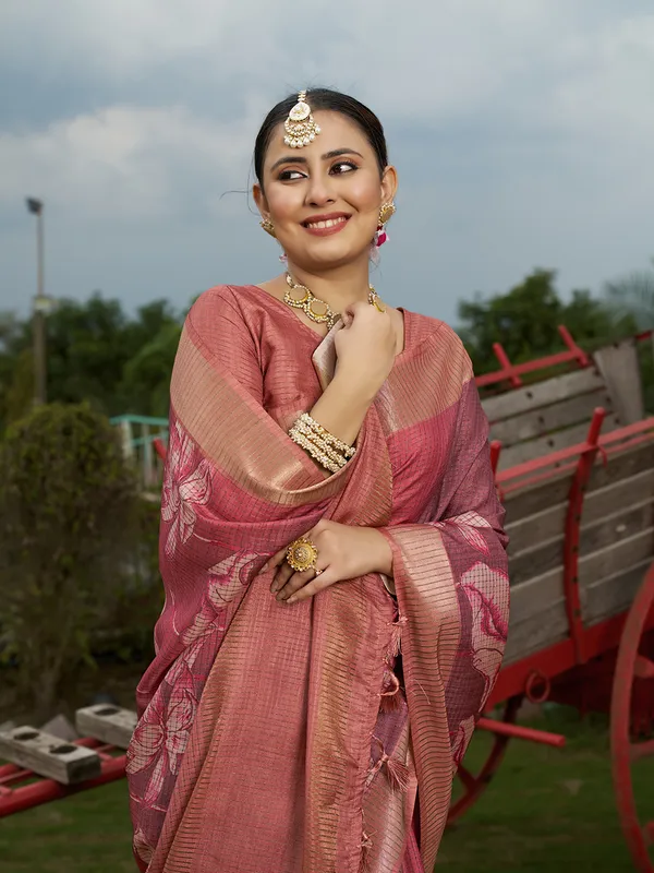 Mohini_Peach_&_Maroon_–_Enchanting_Aesthetic_Edit_for_You_|_Soft_Tussar_Silk_Saree_with_Digital_Print,_Checks_Design_Saree_&_Digital_Print_Blouse