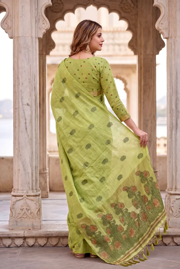 Grisha_2_Green_–_Floral_Pallu_Wedding_Special_|_Premium_Soft_Muga_Cotton_Saree_with_Colourful_Resham_Weaving_Flower_Design_Pallu