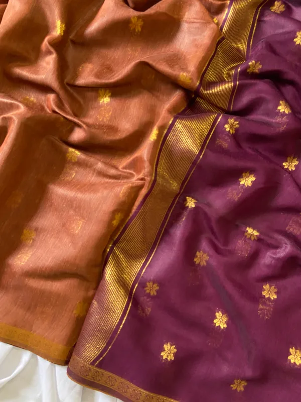 Jasleen_Purple_&_Mustard_–_Wedding_Special_|_Original_Maheswari_Cotton_Silk_Saree_with_Kanchipuram_Rich_Gold-Toned_Woven_Butti_Zari_Work,_Zari_Border