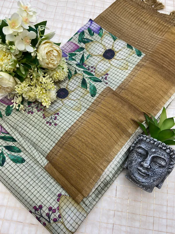 Harshita_Coffee_Brown_–_Joyful_Aesthetic_Edit_for_You_|_Soft_Tussar_Silk_Saree_with_Digital_Print,_Checks_Design_Saree_&_Digital_Print_Blouse