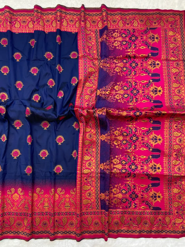 Premium_Soft_Paithani_Silk_sarees_With_Beautiful_Weaving_Pattern_With_Attractive_Rich_Pallu_And_Border_And_Weaving_Blouse_With_Tassels