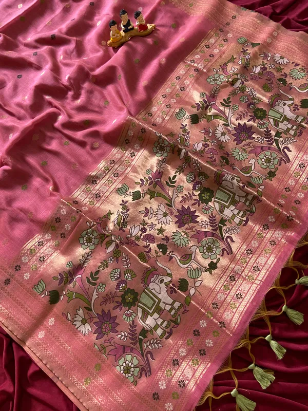 Gowri_Pink_–_Divine_Wedding_Special_|_Premium_Soft_Muga_Cotton_Paithani_Saree_with_Colourful_3D_Woven_Elephant_Design_Pallu