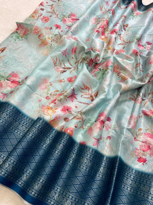 Pahal_Sky_Blue_–_Aesthetic_Edit_for_You_|_Soft_Kota_Saree_with_Print,_Pallu_&_Contrast_Print_Blouse_with_Tassels