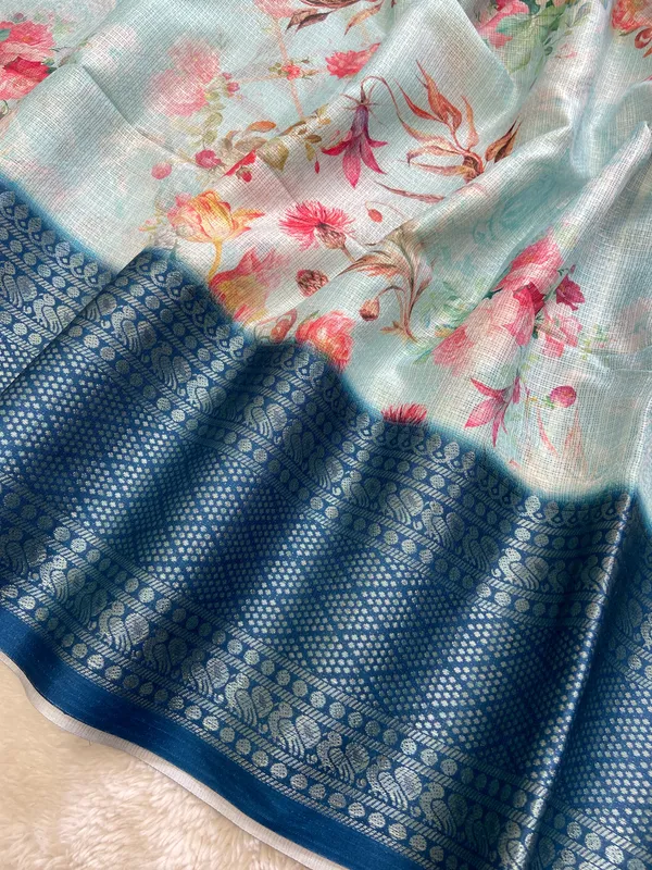 Pahal_Sky_Blue_–_Aesthetic_Edit_for_You_|_Soft_Kota_Saree_with_Print,_Pallu_&_Contrast_Print_Blouse_with_Tassels
