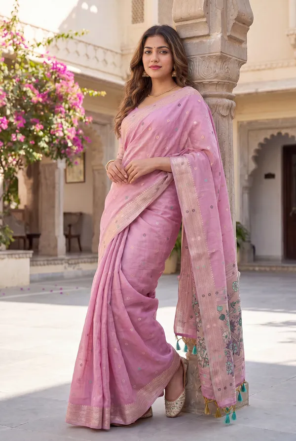 Gowri_Neon_Pink_–_Divine_Wedding_Special_|_Premium_Soft_Muga_Cotton_Paithani_Saree_with_Colourful_3D_Woven_Elephant_Design_Pallu