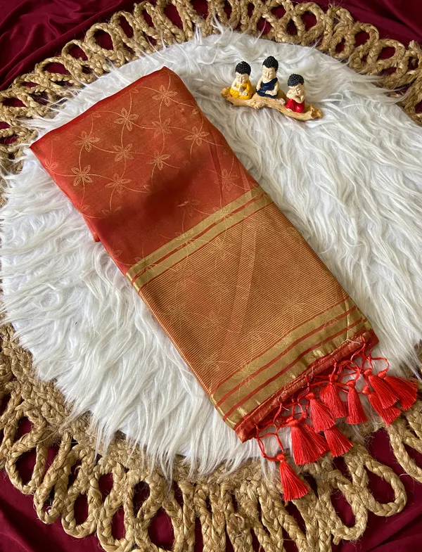 Premium_Soft_Fandy_Satin_sarees_with_Beautiful_Self_Design_Weaving_Pallu_With_Attractive_Traditional_Zari_Weaving_Border_With_All_Over_Self_Weaving_Design_And_Self_Design_Weaving_Blouse_With_Fancy_Tassels