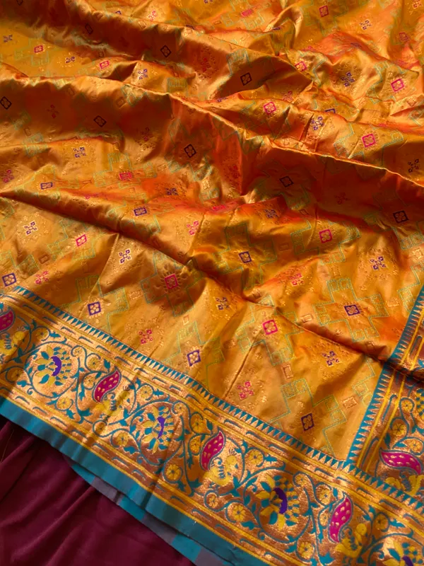 Premium_Soft_Paithani_Silk_sarees_With_Beautiful_Weaving_Pattern_With_Attractive_Rich_Pallu_And_Border_And_Weaving_Blouse_With_Tassels