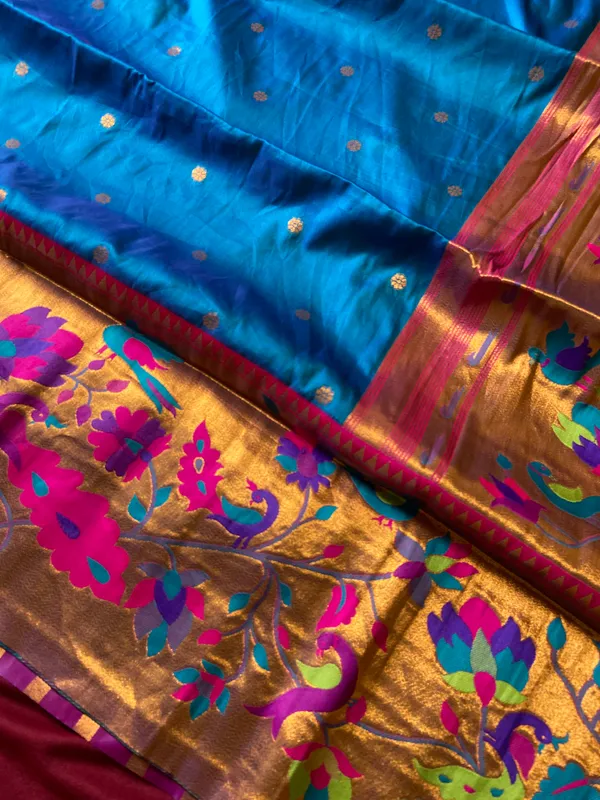 Premium_Soft_Paithani_Silk_sarees_With_Beautiful_Weaving_Pattern_With_Attractive_Rich_Pallu_And_Border_And_Weaving_Blouse_With_Tassels