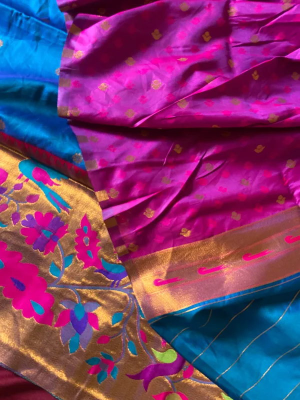 Premium_Soft_Paithani_Silk_sarees_With_Beautiful_Weaving_Pattern_With_Attractive_Rich_Pallu_And_Border_And_Weaving_Blouse_With_Tassels
