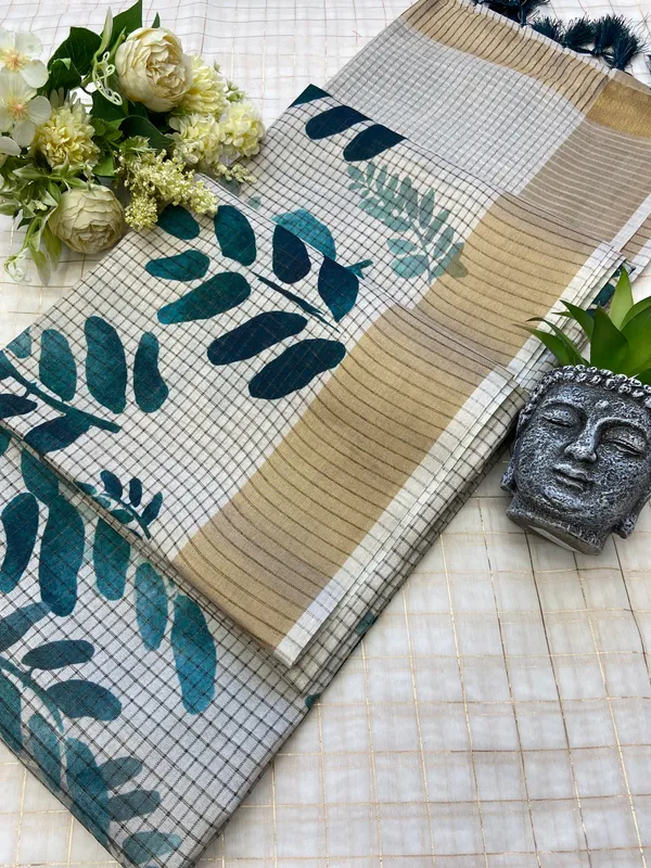 Devanshi_Rama_Green_–_Divine_Aesthetic_Edit_for_You_|_Soft_Tussar_Silk_Saree_with_Digital_Print,_Checks_Design_Saree_&_Digital_Print_Blouse