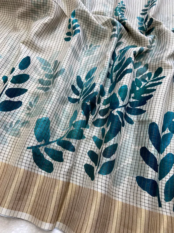 Devanshi_Rama_Green_–_Divine_Aesthetic_Edit_for_You_|_Soft_Tussar_Silk_Saree_with_Digital_Print,_Checks_Design_Saree_&_Digital_Print_Blouse