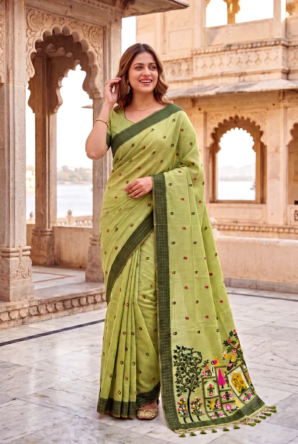 Yashira_Green_–_Peacock_Pallu_Wedding_Special_|_Premium_Soft_Jamdani_Cotton_Saree_with_Colourful_3D_Woven_Peacock_Design_Pallu