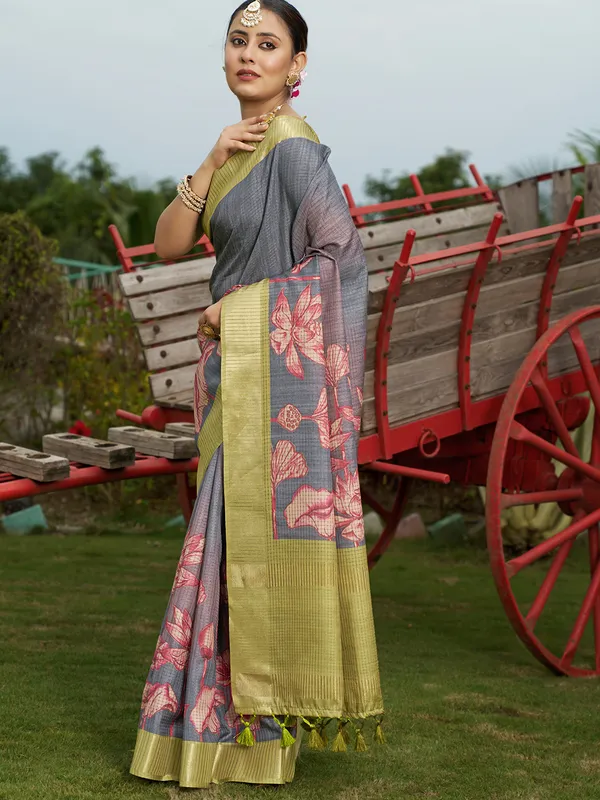 Mohini_Green_&_Grey_–_Enchanting_Aesthetic_Edit_for_You_|_Soft_Tussar_Silk_Saree_with_Digital_Print,_Checks_Design_Saree_&_Digital_Print_Blouse