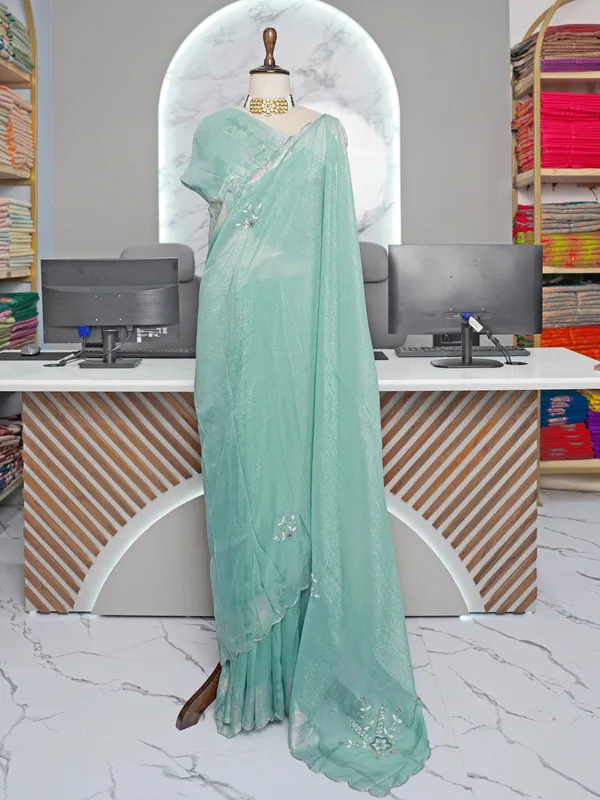 Soft_Crunchy_Silk_sarees_with_Beautiful_Foil_Print_With_Attractive_Handwork_Design_Saree_And_Foil_Print_Blouse