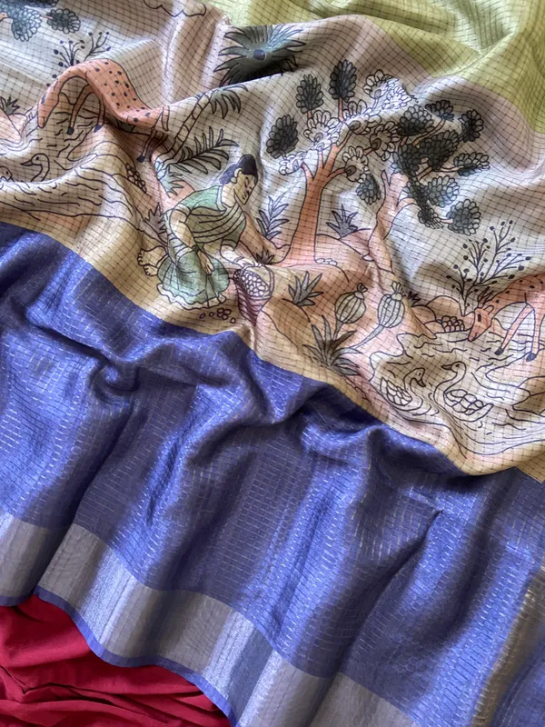 Adriana_Blue_–_Checks_Design_Aesthetic_Edit_for_You_|_Soft_Tussar_Silk_Saree_with_Digital_Print,_Checks_Design_Saree_&_Digital_Print_Blouse