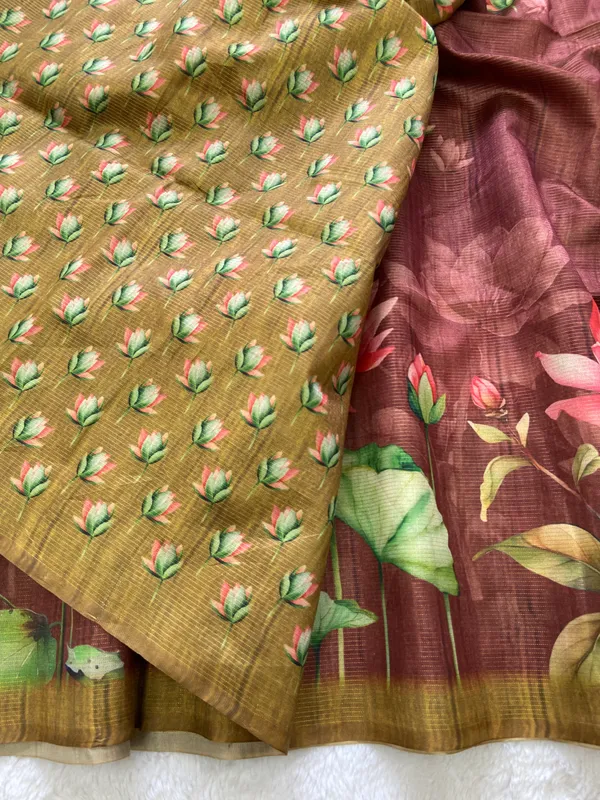 Soft_Tussar_Silk__sarees_with_Beautiful_Digital_Print_With_Attractive_Zari_Line_Saree_And_Digital_Print_Blouse_With_Tassels
