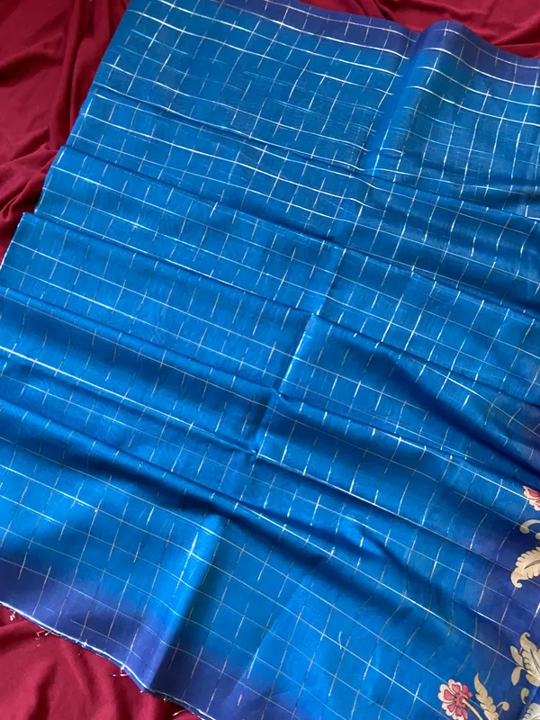 Akira_Blue_–_Bright_Navratri_Special_|_Soft_Semi_Tussar_Silk_Saree_with_Digital_Print,_Border_&_Contrast_Print_Blouse_with_Tassels