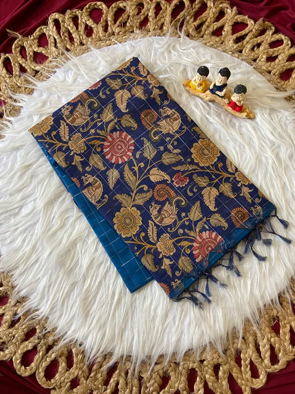 Akira_Blue_–_Bright_Navratri_Special_|_Soft_Semi_Tussar_Silk_Saree_with_Digital_Print,_Border_&_Contrast_Print_Blouse_with_Tassels