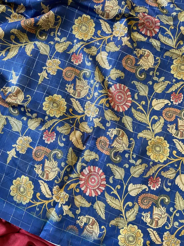Akira_Blue_–_Bright_Navratri_Special_|_Soft_Semi_Tussar_Silk_Saree_with_Digital_Print,_Border_&_Contrast_Print_Blouse_with_Tassels