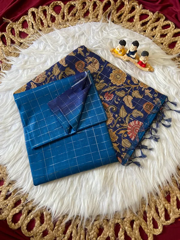Akira_Blue_–_Bright_Navratri_Special_|_Soft_Semi_Tussar_Silk_Saree_with_Digital_Print,_Border_&_Contrast_Print_Blouse_with_Tassels