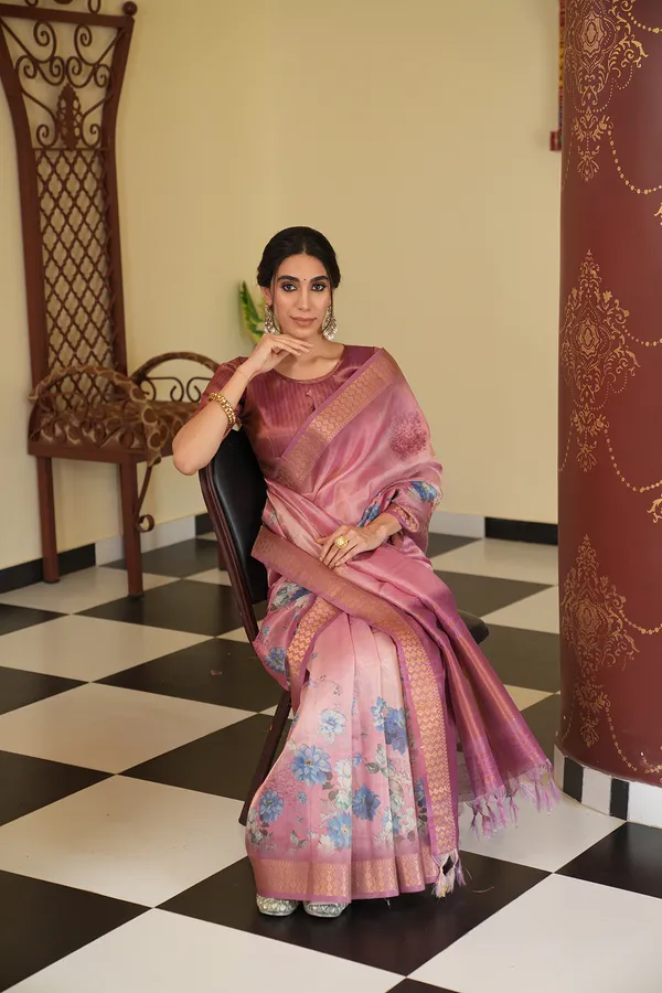Vaanya_Wine_–_Diwali_Special_|_Soft_Tissue_Silk_Saree_with_Digital_Print,_Border_&_Rich_Pallu,_Sequence_&_Contrast_Print_Blouse_with_Tassels