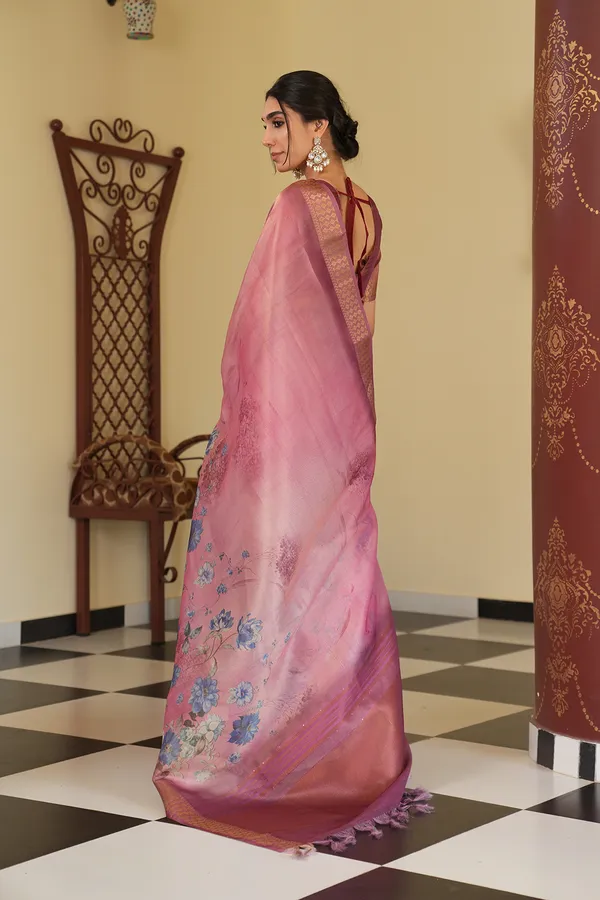 Vaanya_Wine_–_Diwali_Special_|_Soft_Tissue_Silk_Saree_with_Digital_Print,_Border_&_Rich_Pallu,_Sequence_&_Contrast_Print_Blouse_with_Tassels