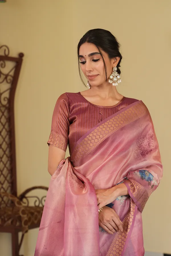 Vaanya_Wine_–_Diwali_Special_|_Soft_Tissue_Silk_Saree_with_Digital_Print,_Border_&_Rich_Pallu,_Sequence_&_Contrast_Print_Blouse_with_Tassels