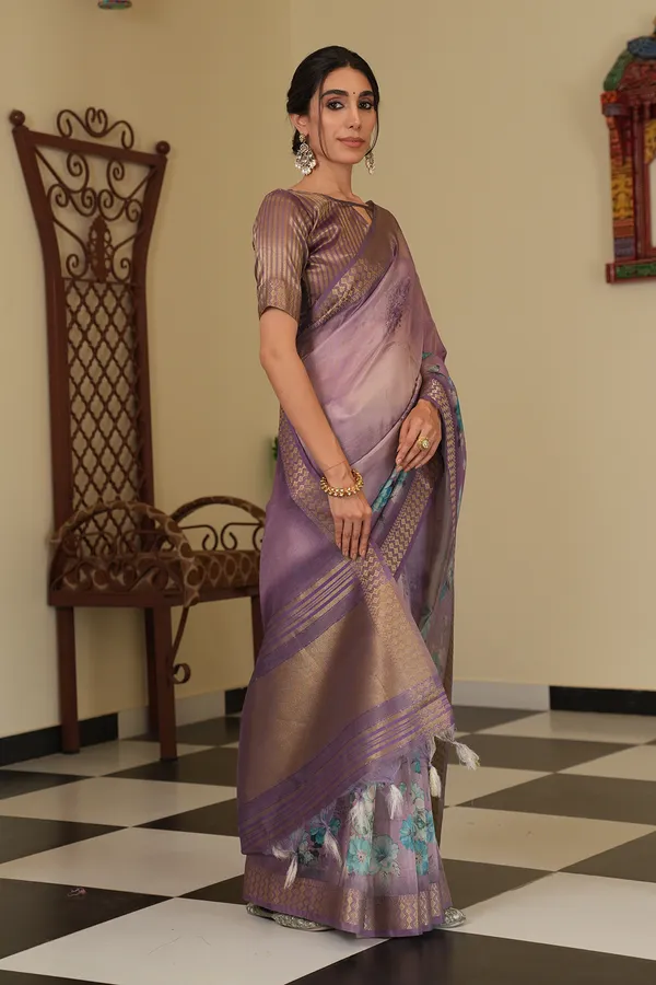 Vaanya_Purple_–_Diwali_Special_|_Soft_Tissue_Silk_Saree_with_Digital_Print,_Border_&_Rich_Pallu,_Sequence_&_Contrast_Print_Blouse_with_Tassels