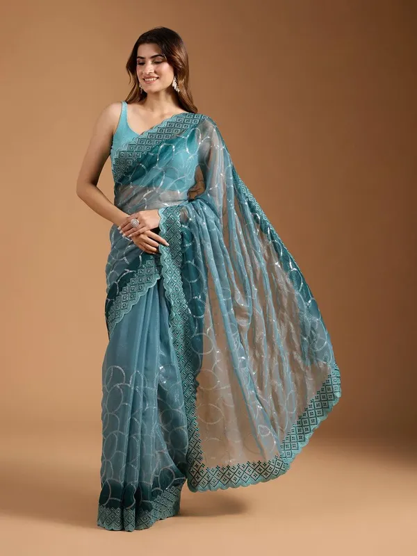 Amiya_Rama_Green_No.4_–_Nectar_Diwali_Special_|_Shimmer_Sitara_Pending_Fabric_Saree_with_Embroidery_&_Sequence_Work,_Cutwork_Border_&_Heavy_Embroidery